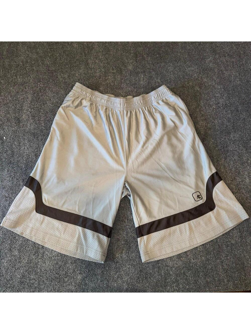 AND1 Baggy Silver Dazzle Hoop Shorts Mens XL Vtg y2k 90s Rare